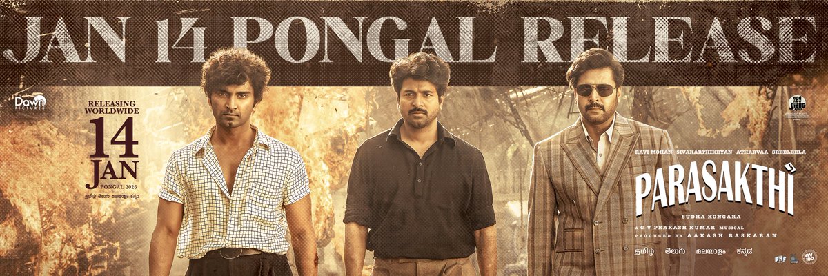 REMO_AKASH_SK's tweet image. #ParasakthiPongal ❤️✊🏻🔥