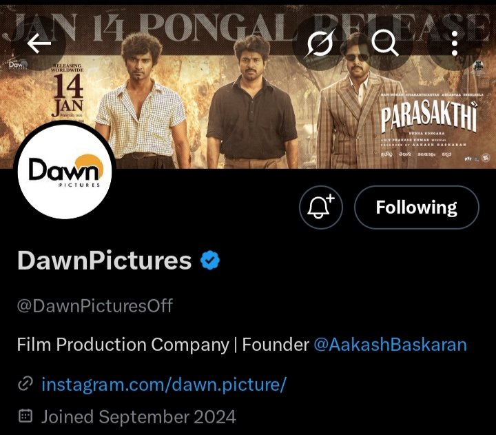 REMO_AKASH_SK's tweet image. #ParasakthiPongal ❤️✊🏻🔥