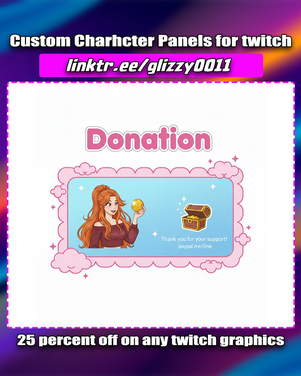 glizzy0011's tweet image. Panel perfection 🩷 Designed a matching set for Discord, Donations, Rules &amp;amp; About sections! COMMISSIONS OPEN → linktr.ee/glizzy0011

#StreamerSetup #PanelDesign #TwitchGraphics