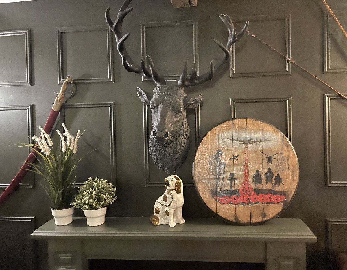 Sited this morning, the groups 3 Smoke Eater Art Barrel lids for Remembrance take pride of place in The Lambton Worm, Chester le Street.