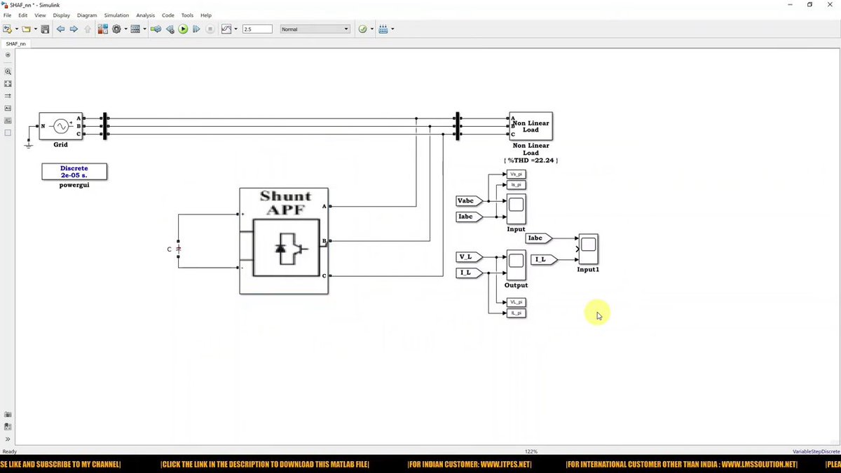 Lms_Solution's tweet image. Neural Network Control of Shunt Active Filter | MATLAB Model
🔗 zurl.co/omNDI

ANN replaces PI for DC-link voltage control 🧠

Based on Instantaneous Power (p–q) Theory ⚙️

#PowerQuality #MATLABSimulink #NeuralNetworkControl
