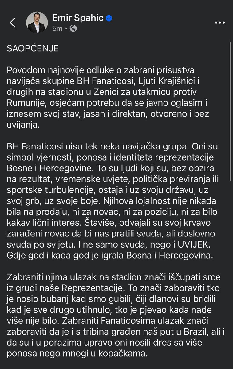 MahirOmeragic's tweet photo. Emir Spahic statement https://t.co/Ol5lId6xfW