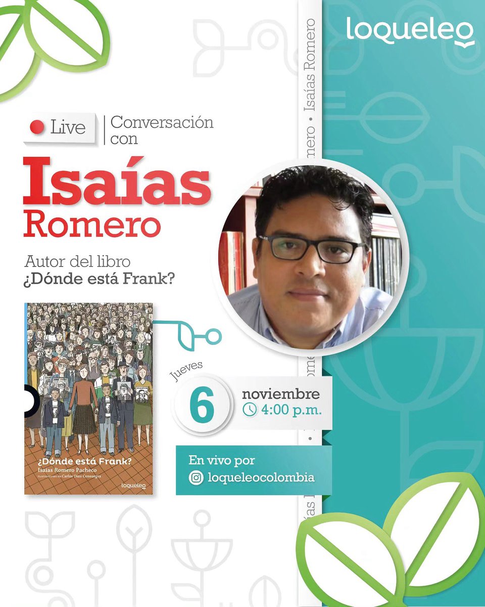 A propósito de los 40 años de la toma y retoma del #PalaciodeJusticia estaremos conversando con el equipo de <a href="/LoQueLeoSanti/">Loqueleo Santillana</a> <a href="/Santillana_Col/">Santillana Colombia</a> sobre mi novela DóndeestáFrank?
