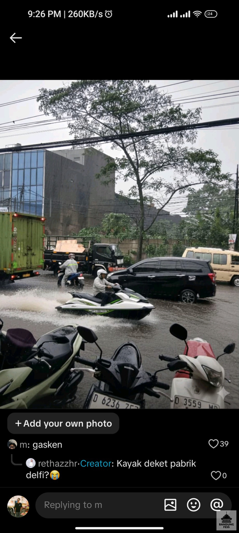 euy MARANEH KUDU APAL, AYA NU MAKE JETSKI PAS BANJIR DI KAB. BANDUNG😭😭😭😭REAL IEU MAH LAIN HOAX LAIN AI 😭😭😭
