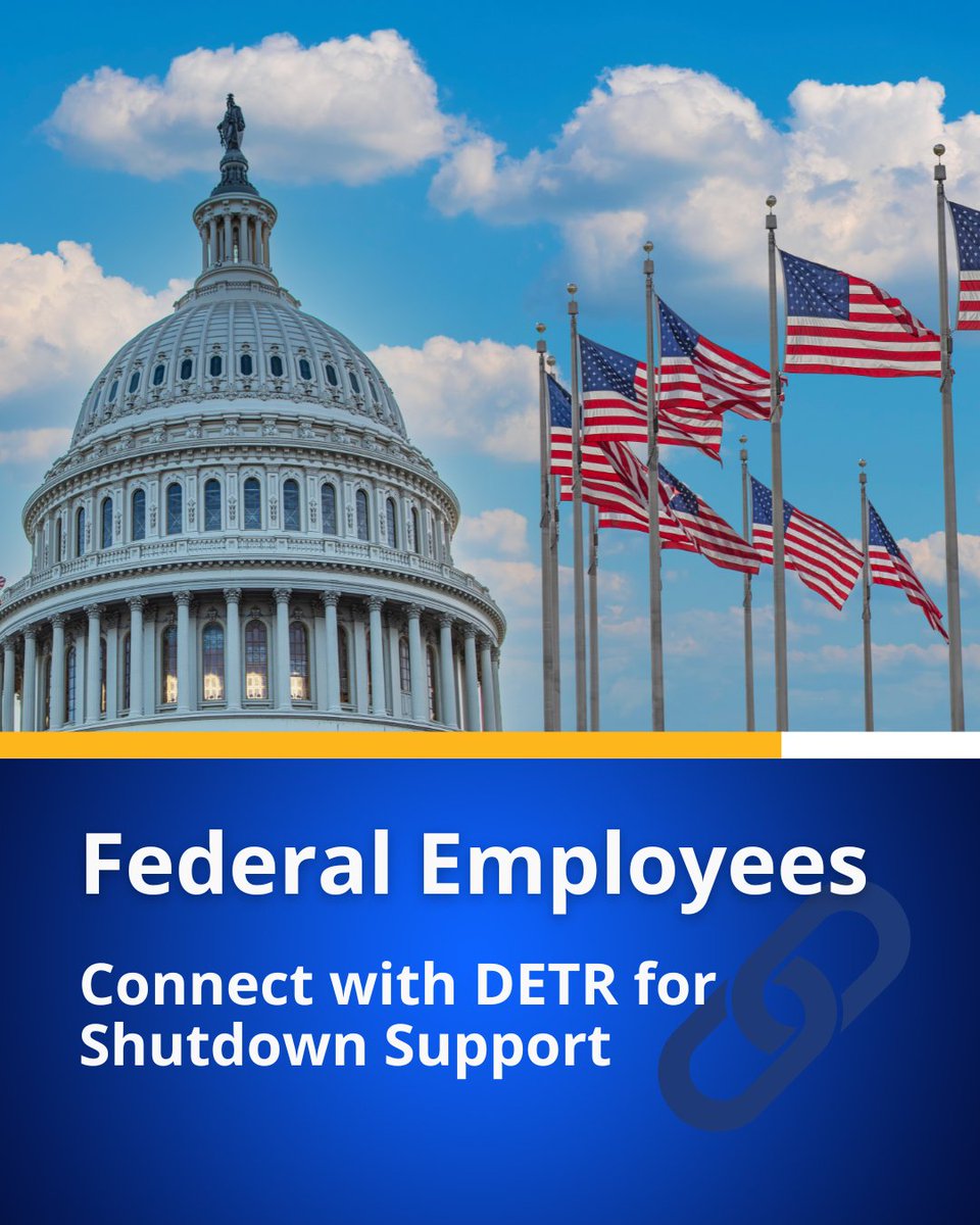 DetrNevada's tweet image. DETR has resources for federal employees affected by the shutdown. Learn what your options are and what help is available to you. Please share this important information with your network.
detr.nv.gov/Page/Federal_S…
#Resources #NUI
