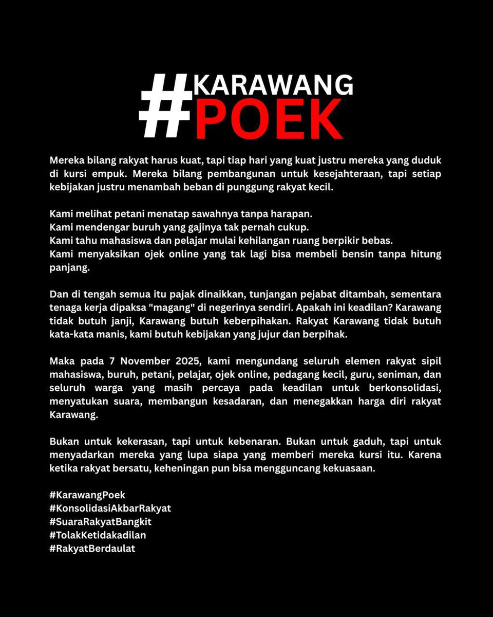 haoanzjold's tweet photo. kalo emang ga panik kenapa harus sewa buzzer, kita cuma punya solidaritas warga wargi #karawangpoek https://t.co/hkhReaXq0n