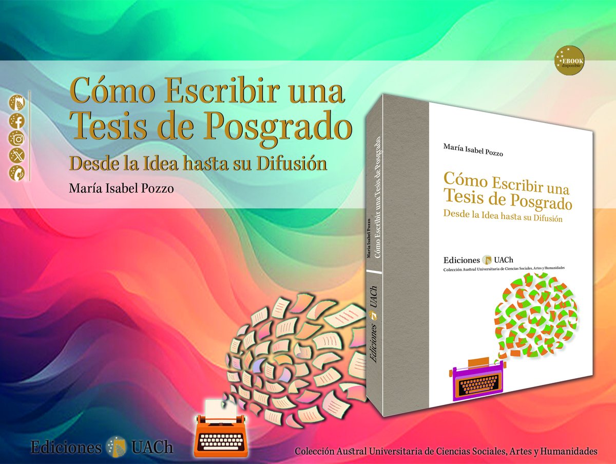 🎓✨ Nueva publicación de Ediciones UACh

📘 Cómo escribir una tesis de posgrado
de la Dra. María Isabel Pozzo 🖋️

Una guía clara y cercana para estudiantes y tutores que enfrentan el desafío de escribir su tesis 💡📖

#escritura #Tesis #Posgrado #LibroAcadémico