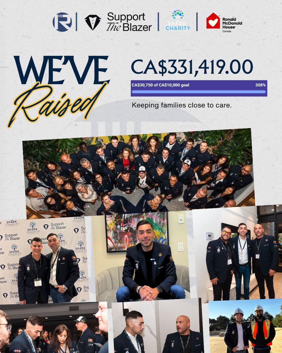 We’re proud to share that the Support the Blazer Campaign has wrapped up, raising more than $300,000 for Ronald McDonald House Charities Toronto @rmhctoronto — a mission that helps families stay close to care when it matters most.

Our COO, Pedro Pinto, proudly represented
