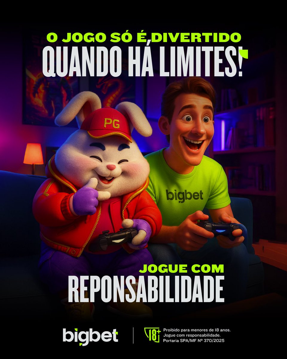 O jogo só é divertido quando há equilíbrio. 💚

Curta cada momento, mas saiba seus limites. 

A BigBet apoia o jogo responsável para que a diversão continue sendo o foco. 

Esteja no controle e jogue com consciência. 🧠🏆

🔗 big.bet.br