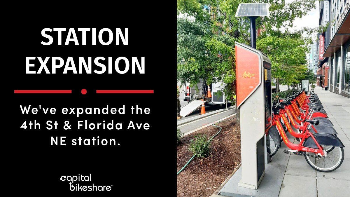 🚨 STATION ALERT 🚨

Happy Election Day! 

Our teams have expanded the 4th St &amp; Florida Ave NE station, which now features 31 docks—an increase of 12—to help you park your bikes and ebikes. #vote
