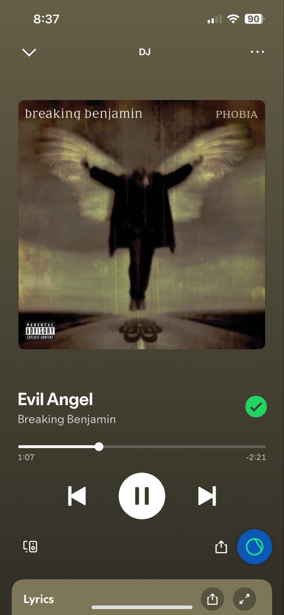 Spotify let me know that <a href="/breakingbenj/">Breaking Benjamin</a> covered 40% of music listening last month. 🖤