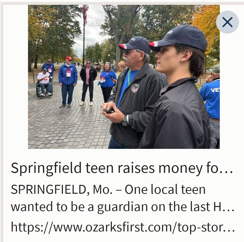Local teen raises more than his gaurdian fee to accompany a Veteran on an Honor Flight! 

ow.ly/xXLT50Xmt9X