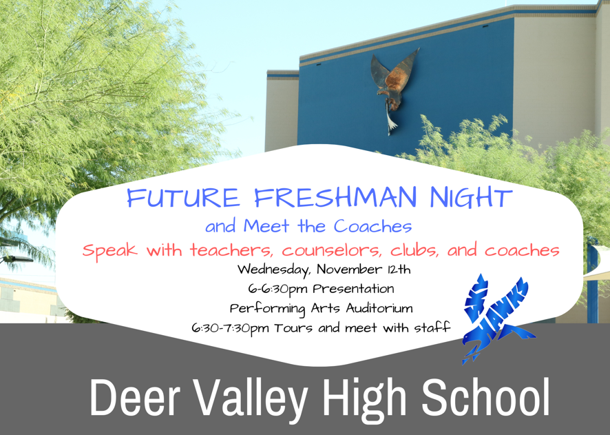 Mark your calendars! Future Freshman is next Wednesday. Come see what being a Skyhawk is all about.