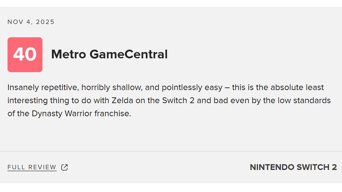 Commonrealm's tweet image. Ladies and Gentlemen here is the Worst Review of #Hyrule Warriors Age of Imprisonment.