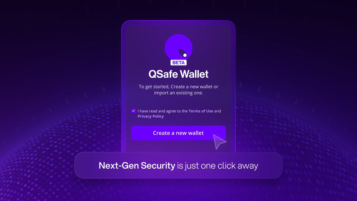 Crypto has come a long way. From early innovation to a $6B+ ecosystem of digital assets.

It's time security evolved with it 🛡️

QSafe gives you quantum-grade protection for the next era of finance.

Set up your wallet in minutes: qsafewallet.com