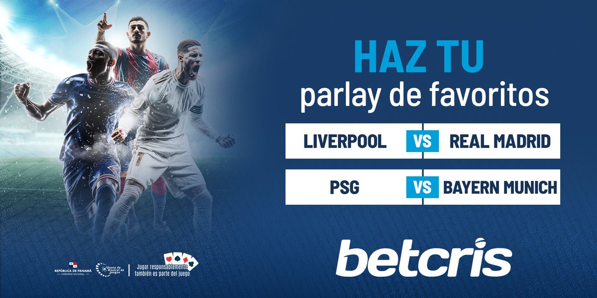 ¡Desfiles de partidazos en la Liga de Campeones! ⚽️

Apuesta en los mejores partidos de hoy en Betcris! 📲 Activa el bono Juega Doble y duplica tu primer depósito. Aplican TyC.