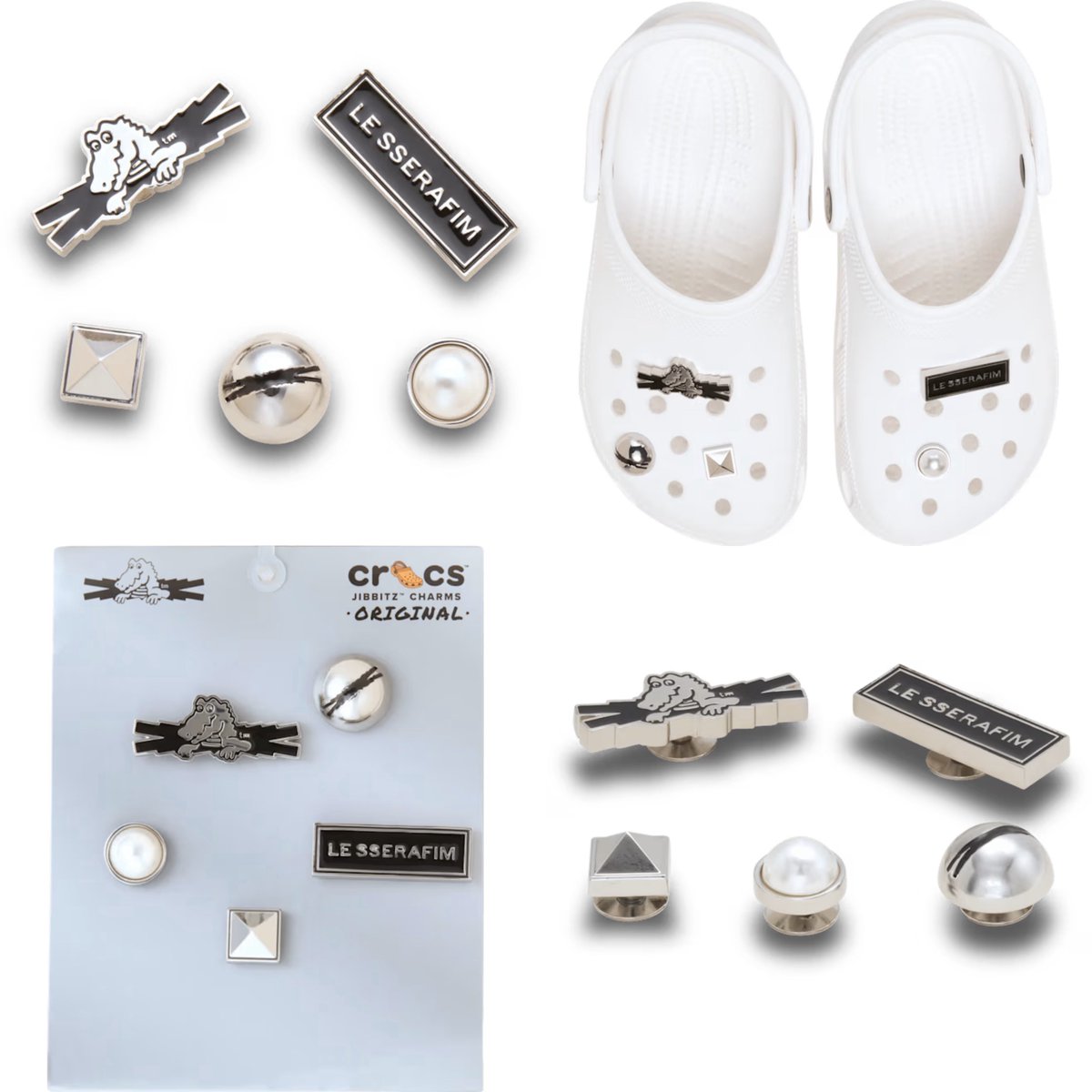 There will also be LE SSERAFIM x Crocs 5 pack Jibbitz Charms