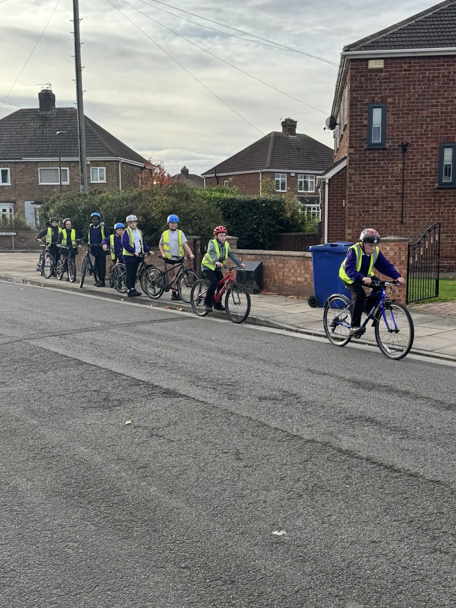 Lined up and ready to practise a range of biking manoeuvres!