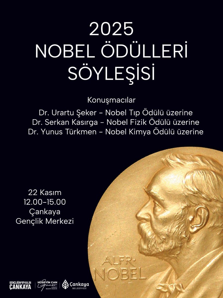 🔬✨ 2025 Nobel Ödülleri Halk Bilim Etkinliği ! 

Sahi, bu ödül alan çalışmalar gerçek hayatta bizim ne işimize yarayacak?

Çankaya Belediyesi <a href="/cankayabelediye/">Çankaya Belediyesi</a> Gençlik merkezi ile beraber hazırladığımız programda, fizik, kimya ve tıp Nobel Ödüllerini, herkesin anlayacağı seviyede