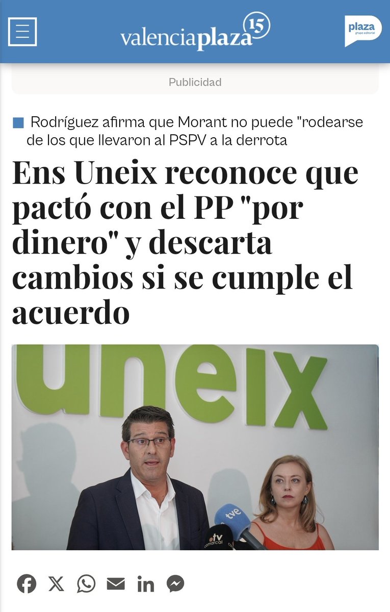 <a href="/cmgorriaran/">Carlos Mtz Gorriarán</a> Y proponen como alternativa a Vicent Mompó, el presidente de la Diputación de Valencia que gobierna con el voto llave de un partido de izquierda radical que se llama Ens Uneix que está intentando fichar a Mónica Oltra y a los que compró a cambio de dinero. Inenarrable.