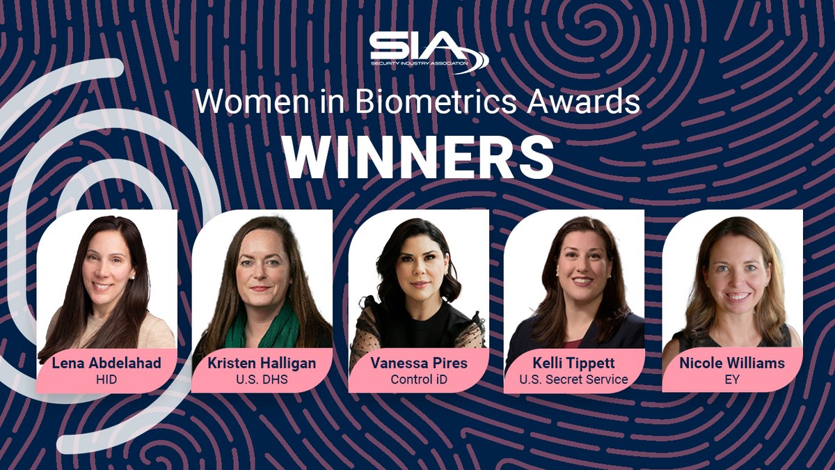 SIAonline's tweet image. 🎉Congratulations to the SIA #WomenInBiometrics Awards winners!

🏆In this year&apos;s globally recognized program, SIA is proud to honor 5 leaders from industry &amp;amp; government for their outstanding contributions in #biometrics &amp;amp; #security.

🔗securityindustry.org/2025/11/04/sec… #securityindustry