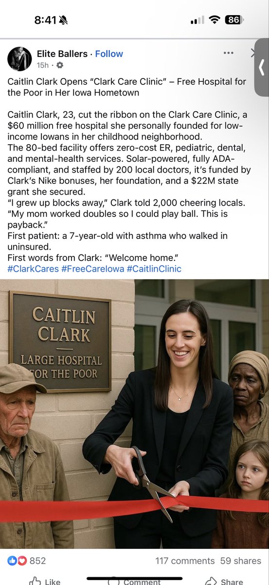 How lucky are we to have Caitlin Clark be a role model for our children, what an absolute class act and the physical embodiment of “Midwest nice”, I speak for everyone in this state when I say we are ALL proud to call ourselves Iowans because of her