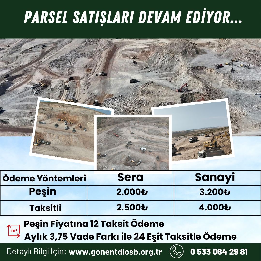 gonentdiosb's tweet photo. 📢 Parsel Satışlarımız Devam Ediyor!

Parsellerimizi yerinde görmek, satış süreçleri hakkında bilgi almak ve fırsatlardan yararlanmak için bizimle iletişime geçebilirsiniz.

🌐 https://t.co/KZ6b6sj2Xv
📞 0 533 064 29 81

@tcbestepe @TCTarim @ibrahimyumakli @ahmtbgc @DrOsmanYildiz @TC_Balikesir @trgmresmi @balikesirtarim @valiustaoglu @karaman7919

#GönenOTB
#BalıkesirGönen 
#SeraOSB  
#TeknolojikSera 
#AkıllıTarım  
#YeşilEnerji 
#SürdürülebilirTarım 
#YenilenebilirEnerji 
#TopraksızTarım 
#JeotermalSera 
#TarımTeknolojileri
#DijitalTarım 
#TarımveGıda