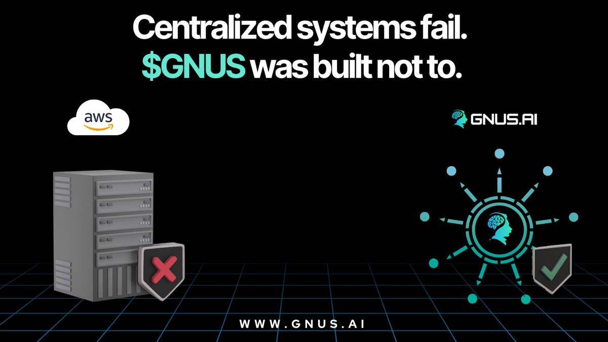 GnusAi's tweet image. When AWS went down, 80% of “decentralized” blockchain and AI services followed.

@GnusAi’s Super Genius network,  built on libp2p &amp;amp; IPFS with zero single points of failure, is designed to withstand what centralized systems can’t.
#GNUS #DePIN #AI #Web3 #Decentralization