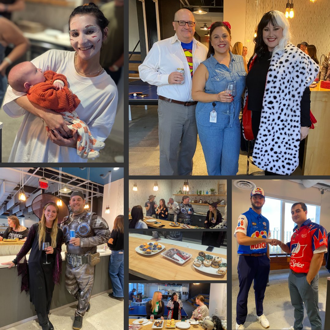 You could say our team really got into the spirit(s)! 🍸👻🕸️

Our REA crew kicked off the holiday season with a spooktacular Halloween Happy Hour filled with fun, frights, and festive bites. Even better? A surprise visit from Erin (and the tiniest treat of all — baby Keeley)!