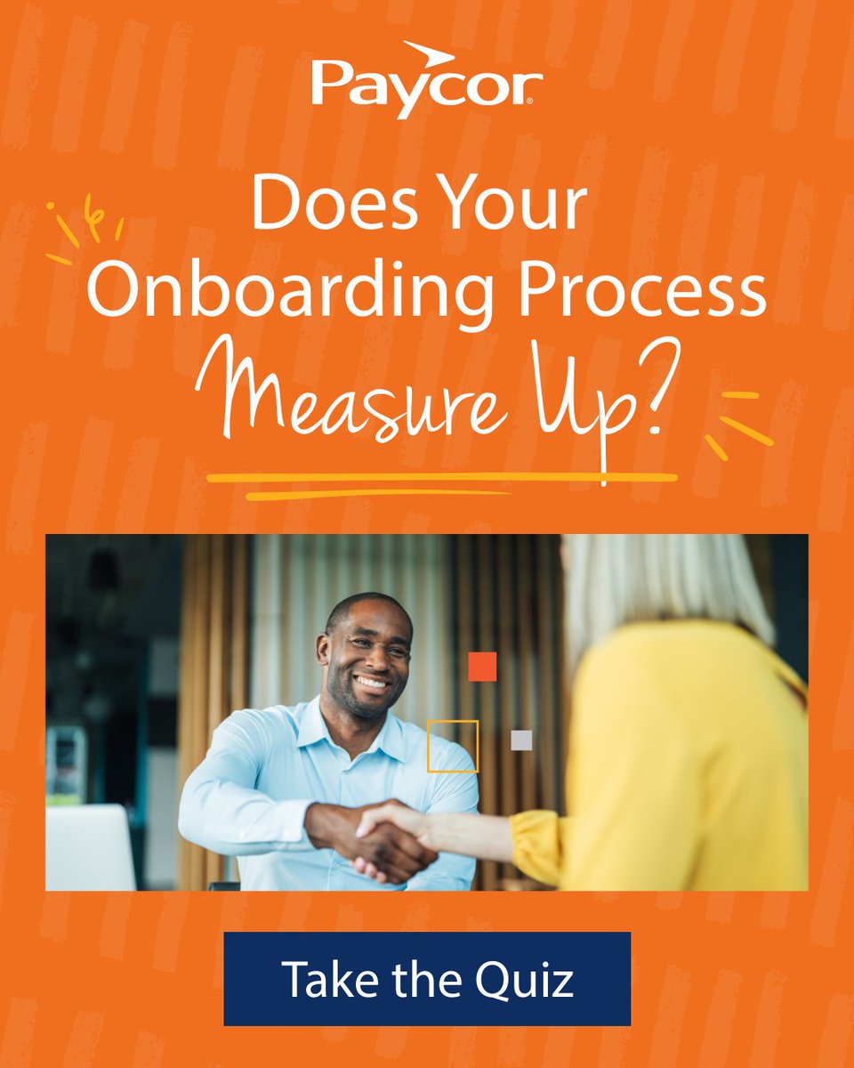 PaycorInc's tweet image. Does your #onboarding process make a great first impression? 

Take the quiz to find out. #HumanResources #Recruiting #HR #Onboarding bit.ly/48WAYMq