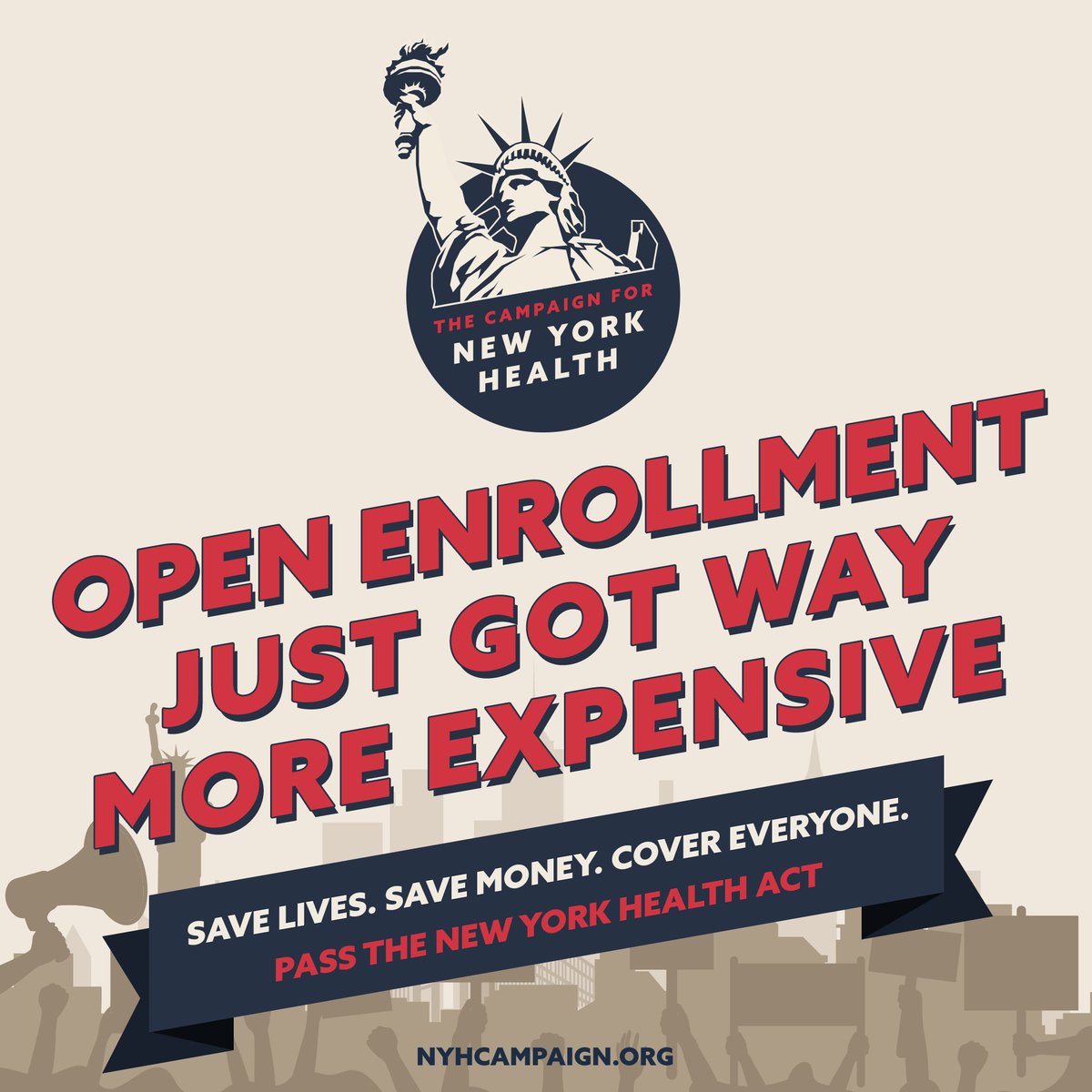This open enrollment, healthcare is about to get even more expensive for NY families.
Insurers keep charging more &amp; covering less—all to boost profits.
Because Congress failed to act, premiums will soar. #NYFightBack #PassNYHA