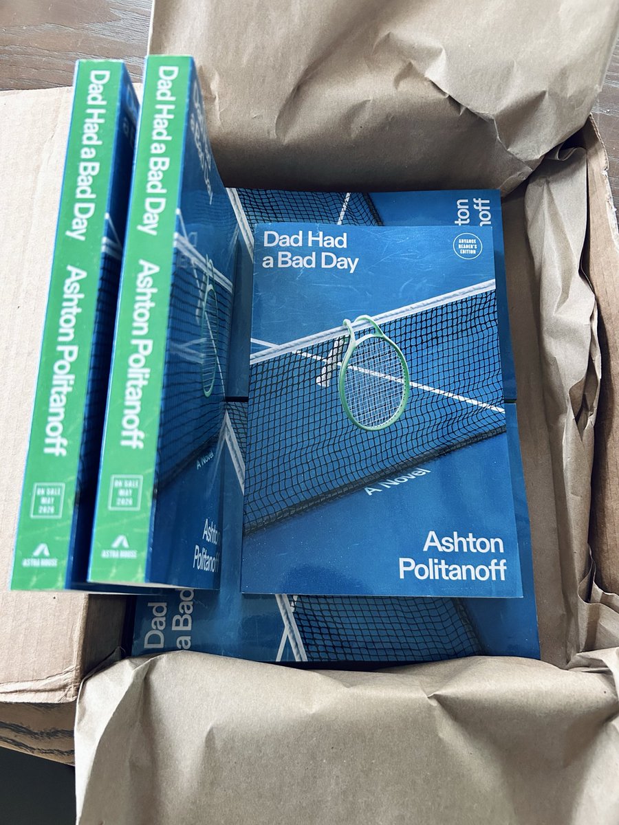 Galleys of my book DAD HAD A BAD DAY have arrived! 🎾 

Dad is having a good day. 

Official US publication date is 5/19/26

astrapublishinghouse.com/product/dad-ha…