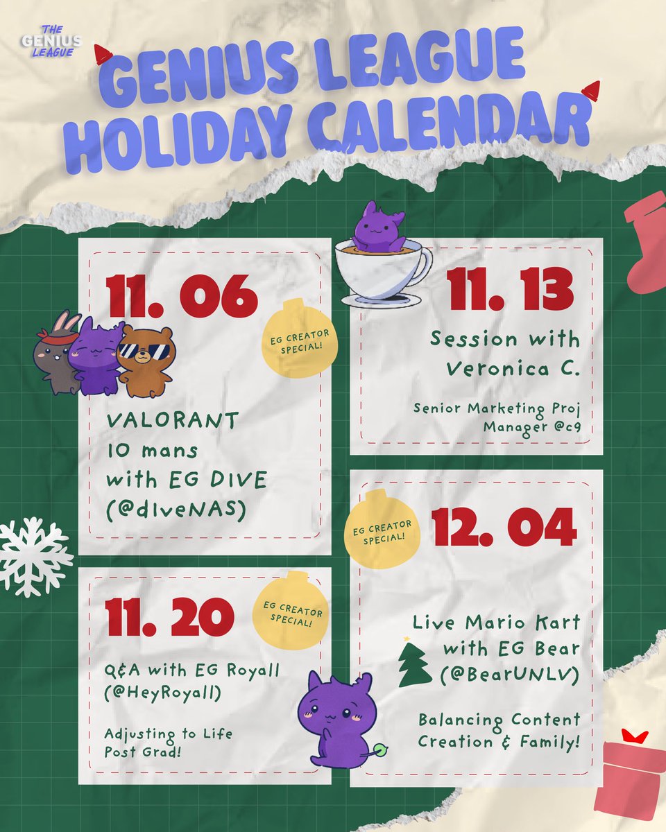The final calendar of the year is here!🎄
Close out 2025 with the Genius League. From career talks to post-grad advice and work-life balance, this lineup has it all! ❄️☃️