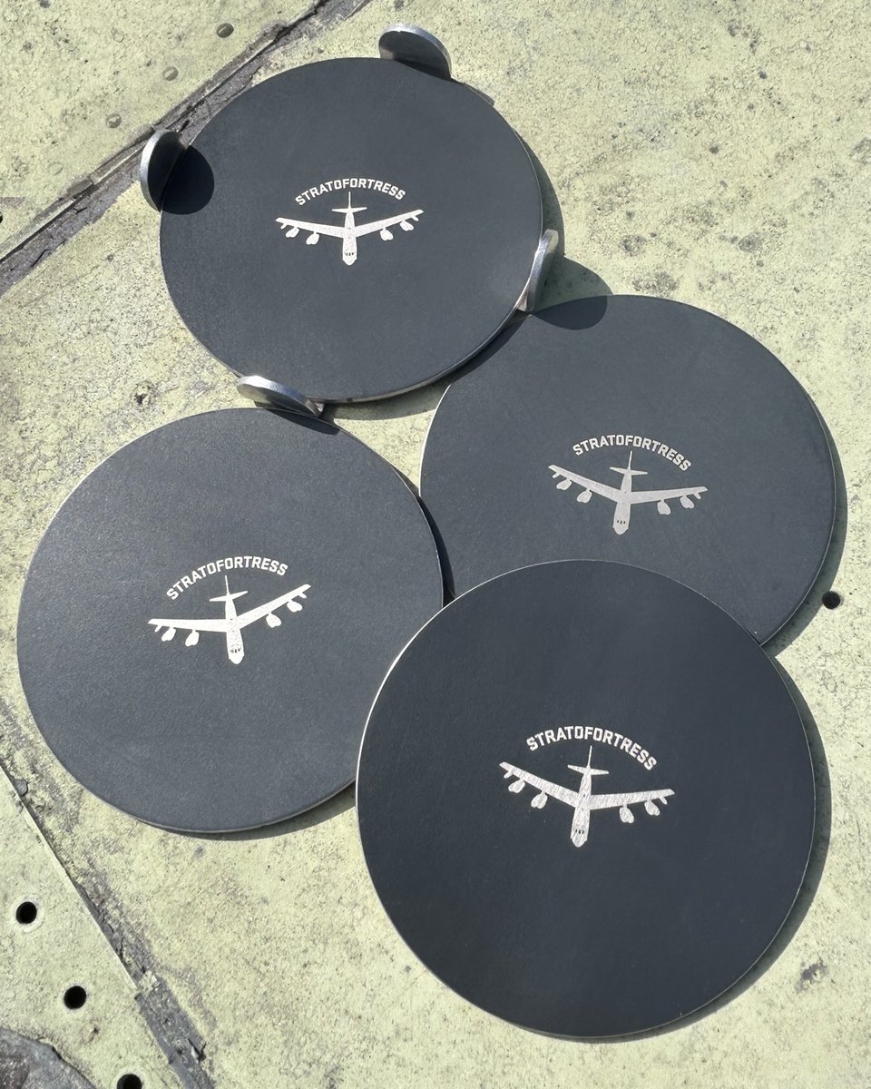 planetags's tweet photo. New product drop! 🚨
Own a piece of history with B-52 Stratofortress Coasters, made from real aircraft aluminum from MotoArt’s boneyard.
Now available here: https://t.co/bGP2gMryES
#B52 #MotoArt #AviationCollectors #ColdWarIcon https://t.co/95JunanxTY