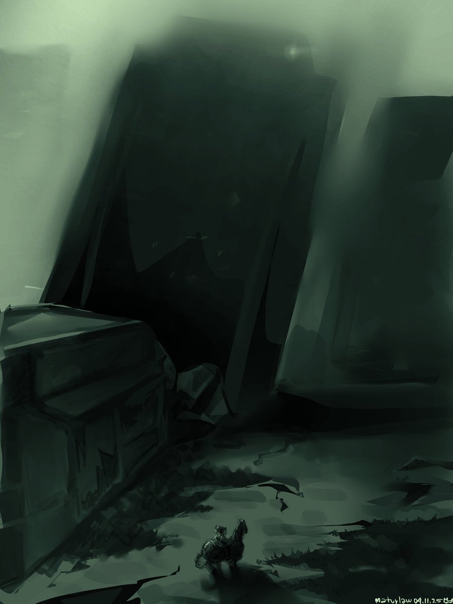 maturlaw's tweet image. Drew a little art based on my universe and played with gradient maps
I think it looks not bad 

#digitalart #krita #gradientmaps #oc