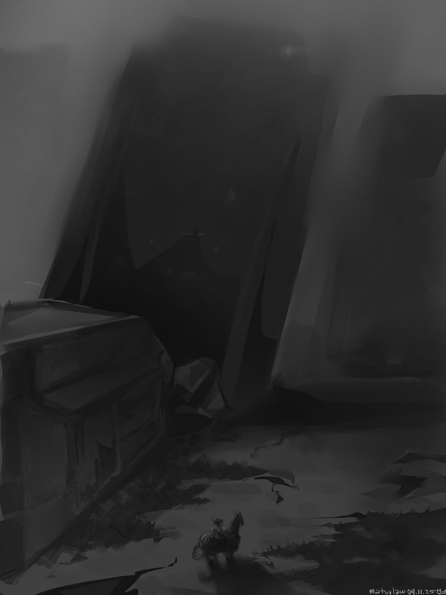 maturlaw's tweet image. Drew a little art based on my universe and played with gradient maps
I think it looks not bad 

#digitalart #krita #gradientmaps #oc