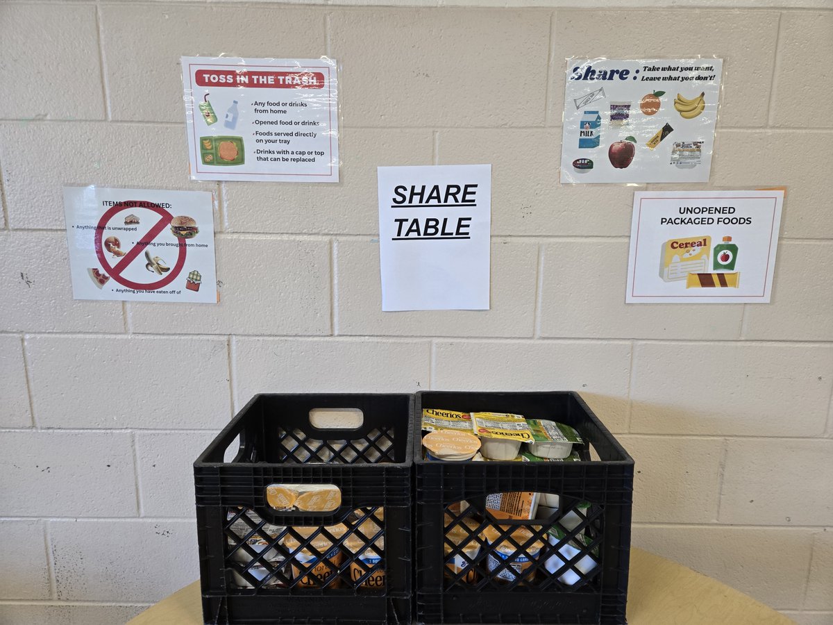 We’ve revamped our Share Tables in every school! 
Every student in Giles County eats breakfast and lunch FREE every school day! We encourage all students to grab a meal, enjoy what they love, and place unopened or whole items on the Share Table so others can use them.