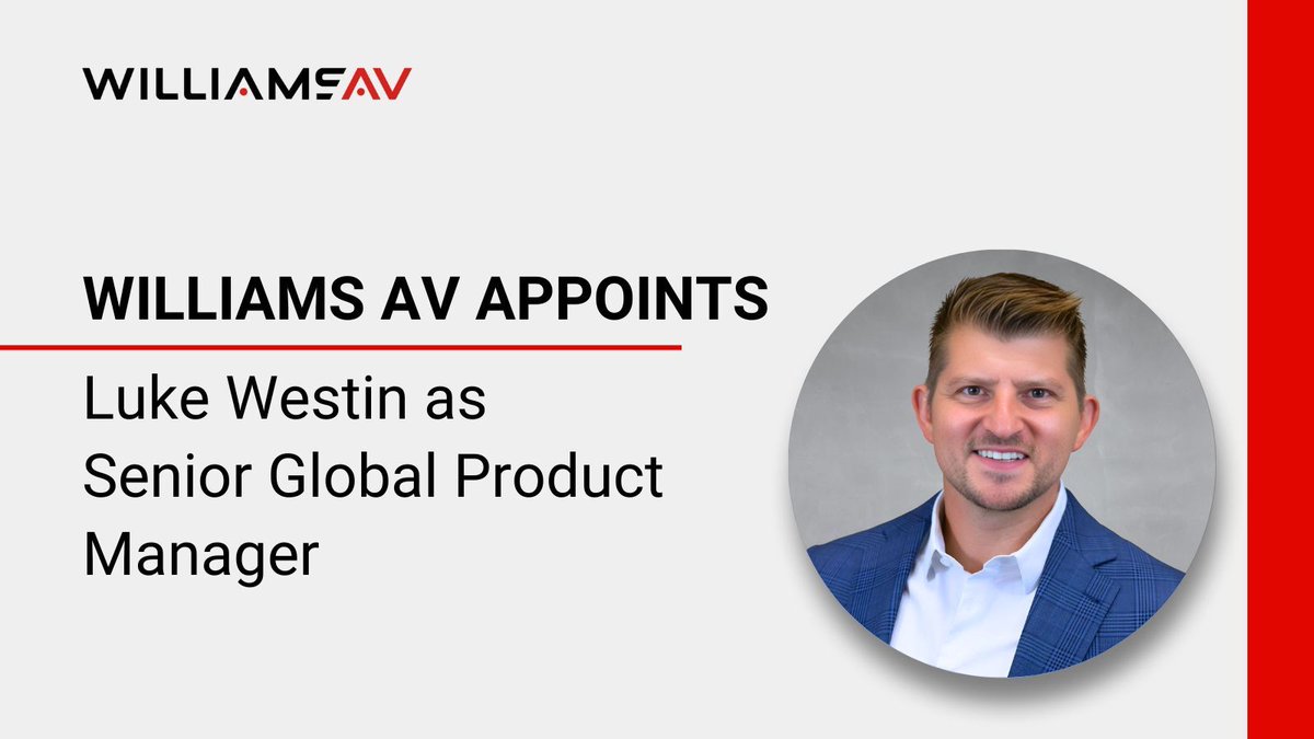 Luke Westin appointed Senior Global Product Manager at Williams AV. Luke brings product, sales, and engineering expertise to drive the next generation of #AssistiveCommunication technologies. Read more ➜ hubs.la/Q03RG3mD0   
#avtweeps #proav