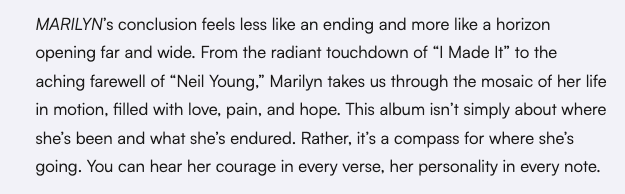 Thank you <a href="/envimediaco/">EnVi Media</a> for the amazing review of my debut album MARILYN. 
envimedia.co/marilyn-hucek-…