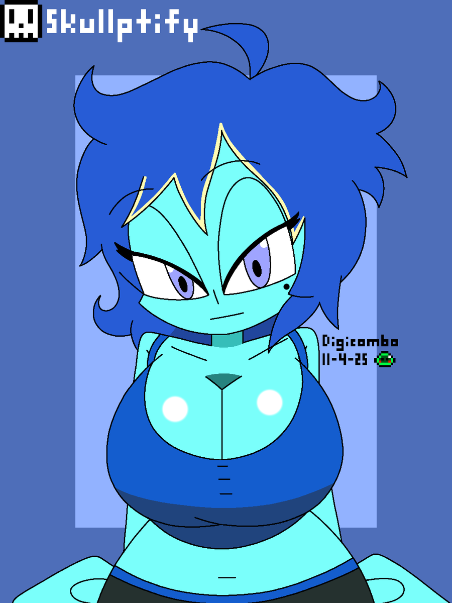 Here's a sketch of another <a href="/Skullptify/">Skullptic 💀</a> cute design of Lapis :D

#stevenuniversefanart