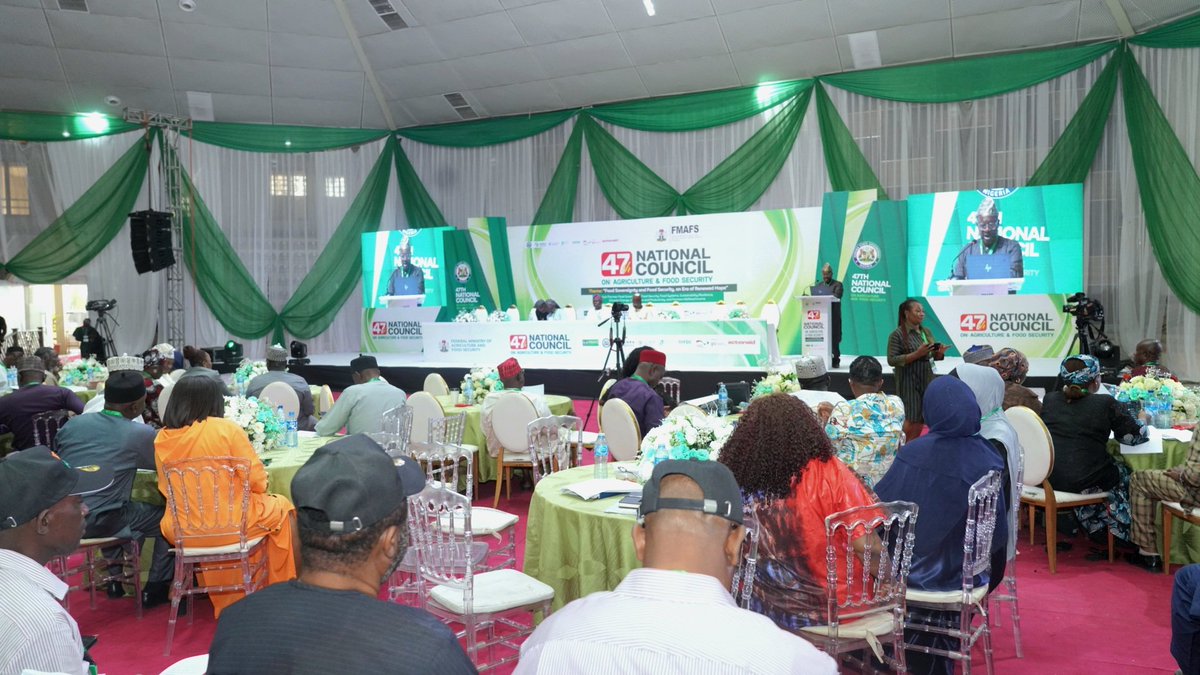 nadfng's tweet photo. The National Agricultural Development Fund (NADF) is currently presenting its activity report at the ongoing 47th National Council on Agriculture and Food Security (NCAFS) in Kaduna.
Mr. Abiodun Sosanya, General Manager, Corporate Services, who made the presentation on behalf of https://t.co/wpzBOwoDWv
