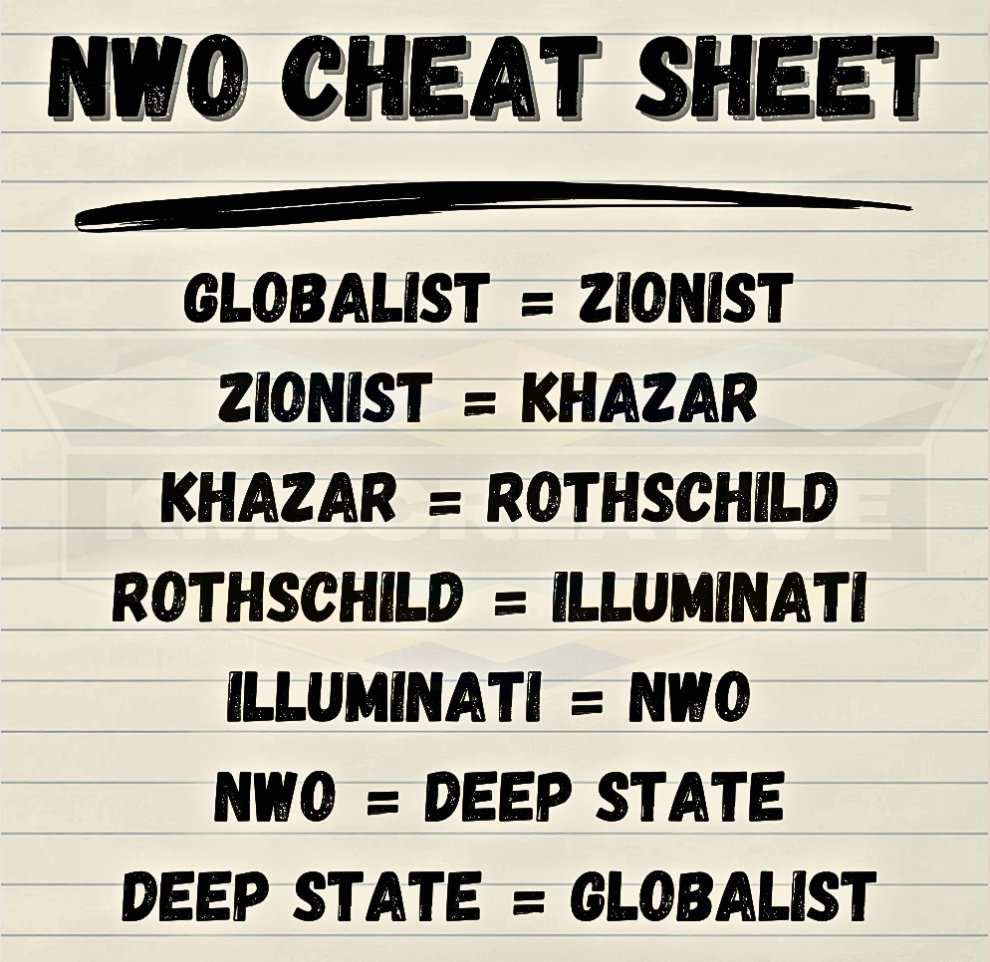 kmscreative17's tweet image. #NWO #CHEATSHEET