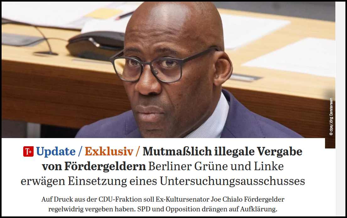 #Untersuchungsausschuss zur #Chialo-Affäre? Das geht aber fix. 👏#Berlin
Gemeinsam verfügen Grüne und Linke über das dafür nötige Quorum von 25 Prozent aller Abgeordneten.
👉archive.ph/wk3kw