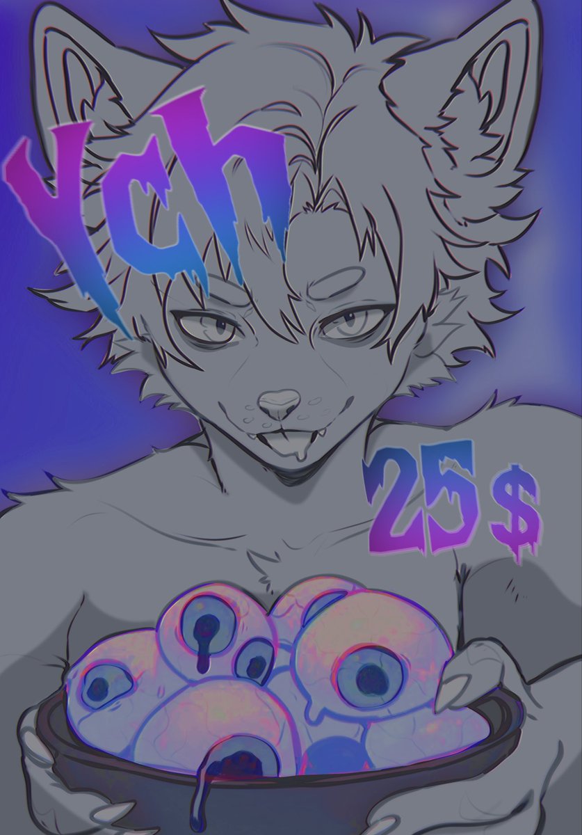 Goofangs's tweet image. 🩸YCH OPEN 🩸 

This is discounted for 20$ now

✦ YCH by me ✦

Fresh outta the cauldron and ready to serve… your OC 😈🍬
👁️‍🗨️ Can edit the lines to match your Oc 
🩸 Only 3 slots available!
💰 20 each (fully colored + shaded)

#ych #furryart