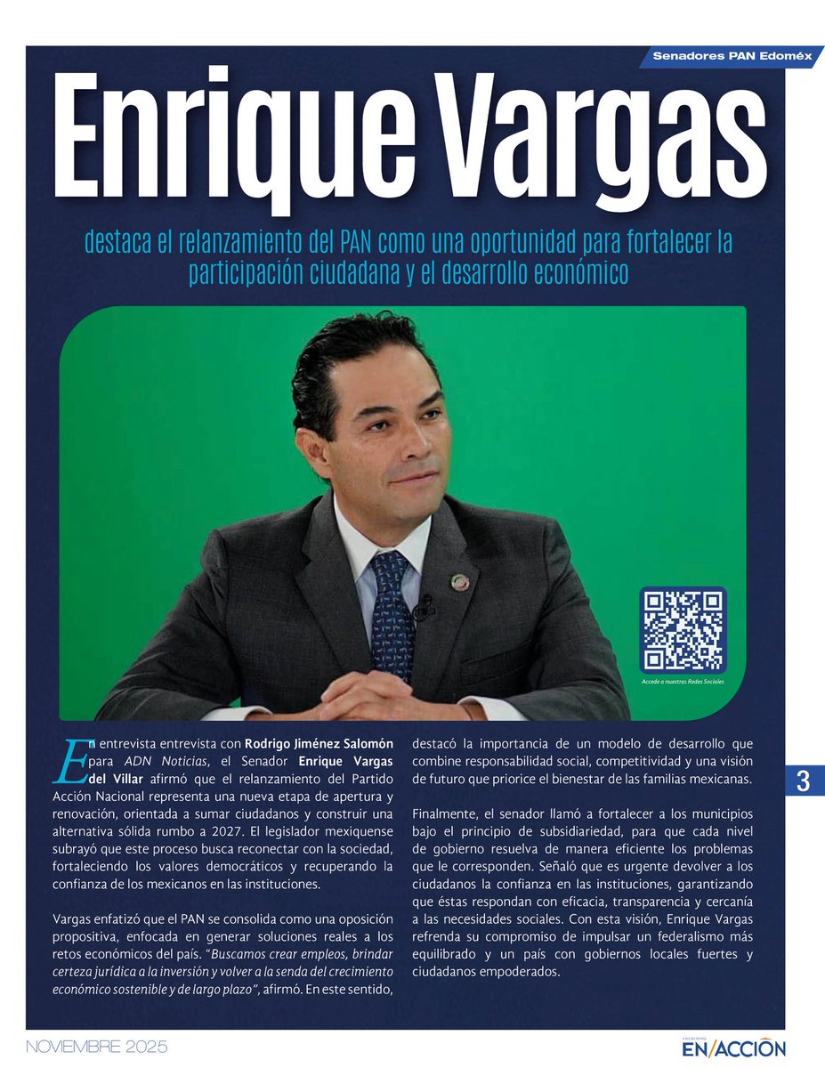 📍El Senador <a href="/EnriqueVargasdV/">Enrique Vargas Del Villar</a> destacó que el relanzamiento del PAN impulsa cercanía, participación y un México con más oportunidades, que retome el camino de las libertades y la senda del crecimiento económico.💙🇲🇽 #EnriqueVargas #RelanzamientoPAN