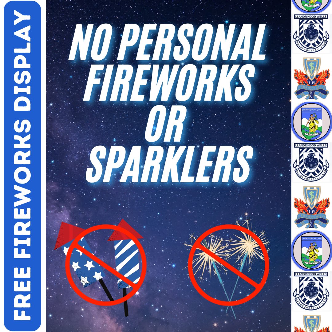 ❌No Personal Fireworks or Sparklers❌

For everyone’s safety, personal fireworks and sparklers are not permitted on the premises.
Our professional display will light up the sky — just sit back, relax, and enjoy the show! 🎇✨
