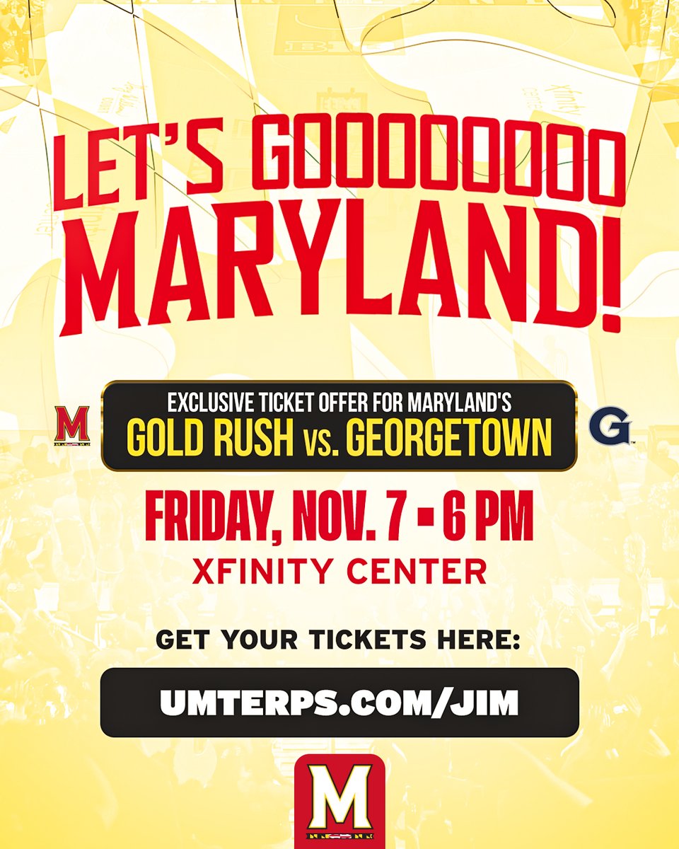 TerpsADJimSmith's tweet image. Terp Nation, last night was a great start to the basketball season! I can't wait to see a packed XFINITY on Friday night. 
Here's an exclusive Gold Rush special for tickets: visit umterps.com/jim