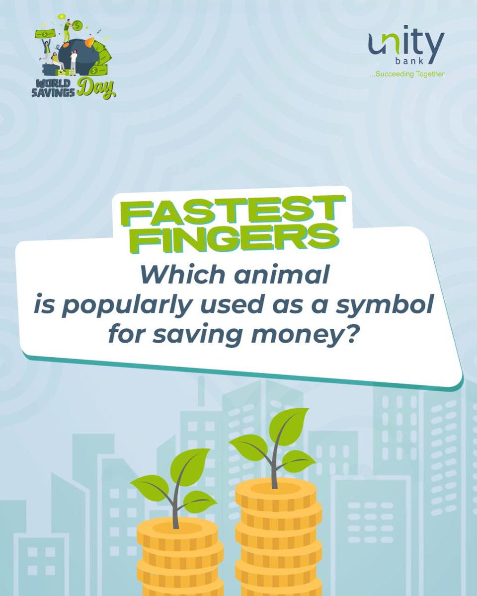 UnityBankPlc's tweet image. How fast can you drop your answer and snag a win? 💨

How to participate:
1. Drop the correct answer in the comments.
2. Follow @unitybankplc on all our social media platforms.
3. Make sure your kids have a GenFi account.

Ready… set… comment!

#WorldSavingsDay…
