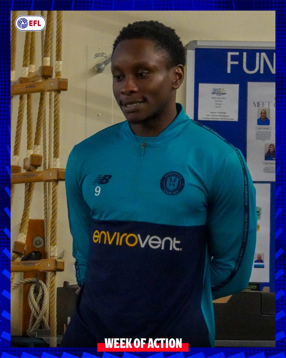 HarrogateTown's tweet image. As part of the @EFL's #WeekOfAction, Shawn McCoulsky and Tom Bradbury paid a visit to Richard Taylor School for a Q&amp;amp;A with pupils 👋 

@htafccf 🤝