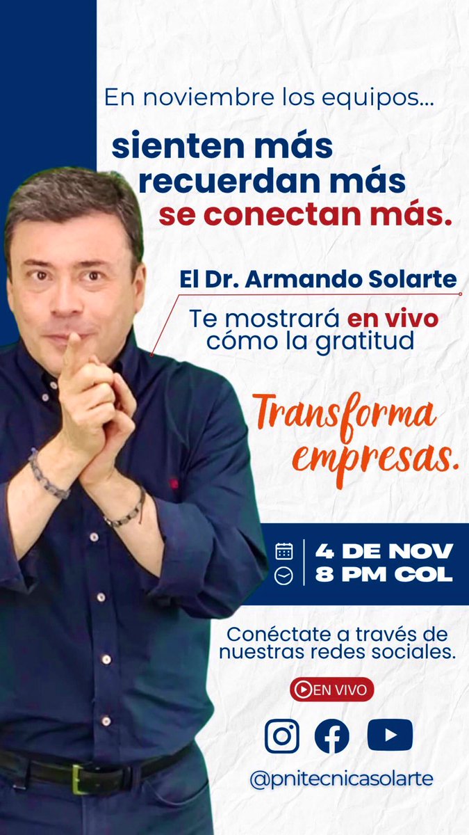 ✅#Noviembre #Conexión #Gratitud #Transformación #BuenosDías 

‼️ES HOY‼️ NO TE LO PIERDAS ⤵️
EN VIVO 8PM #Colombia 🙌🏻